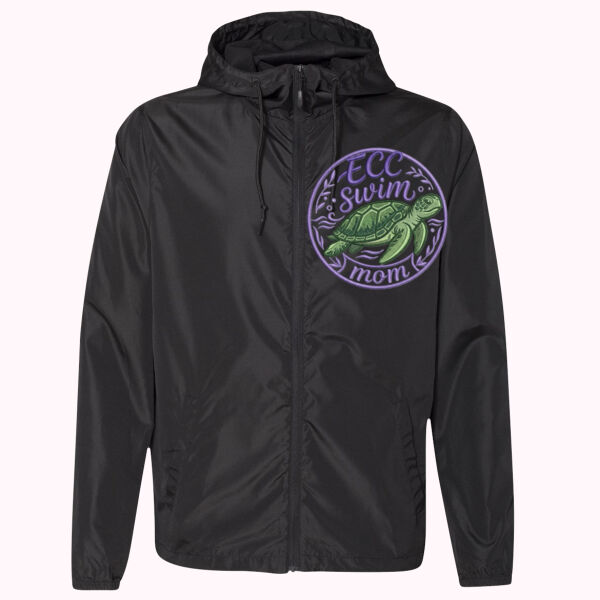 Rain Jacket with heat-applied "ECC Swim Mom" at left-chest Thumbnail