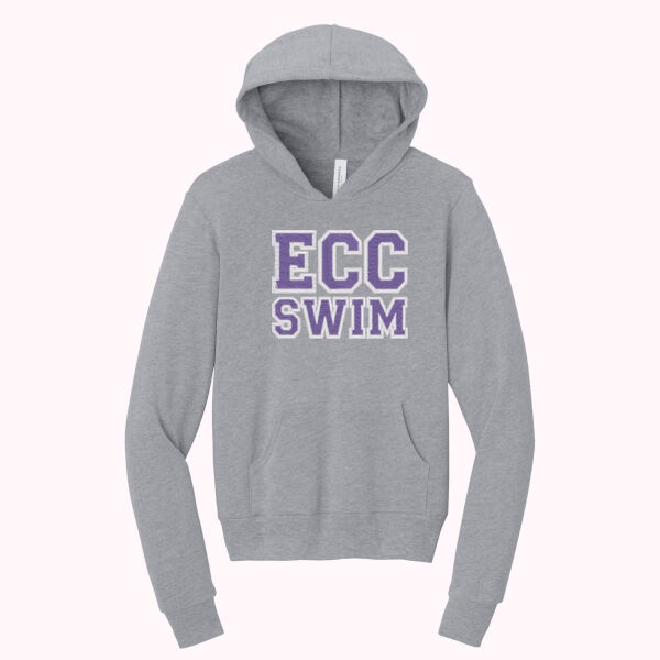 Youth Sweatshirt with Embroidered "ECC Swim" Varsity Block Letters across chest Thumbnail