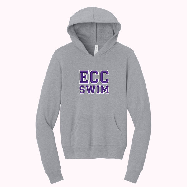 Youth Sweatshirt with Heat-applied "ECC Swim" Varsity Block Letters across chest Thumbnail